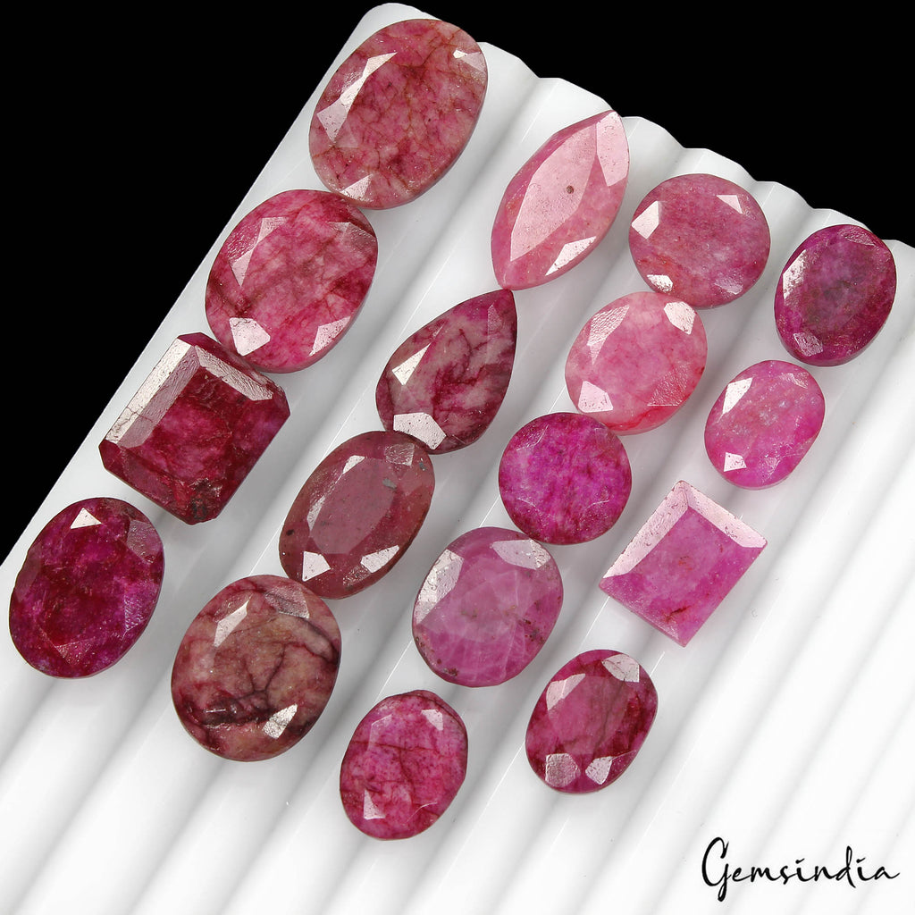 220 Ct/17 Pcs Natural USA Red Beryl Bixbite Mix Faceted Loose Gems Wholesale Lot