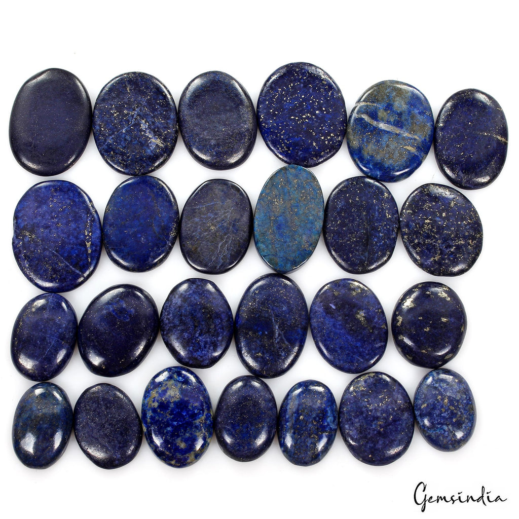 720 Ct Natural Blue Lapis Lazuli Oval Cab Loose Wholesale Gemstone Lot 25 Pcs