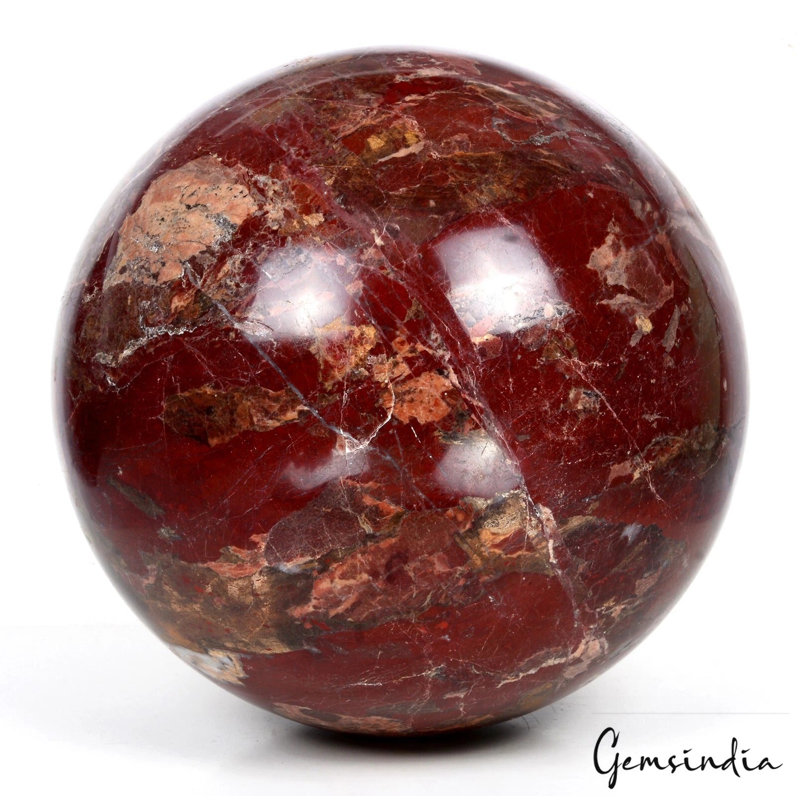 17.7 Kilo Natural Untreated Red Jasper Sphere 9"Crystal Healing Mineral Huge Gem
