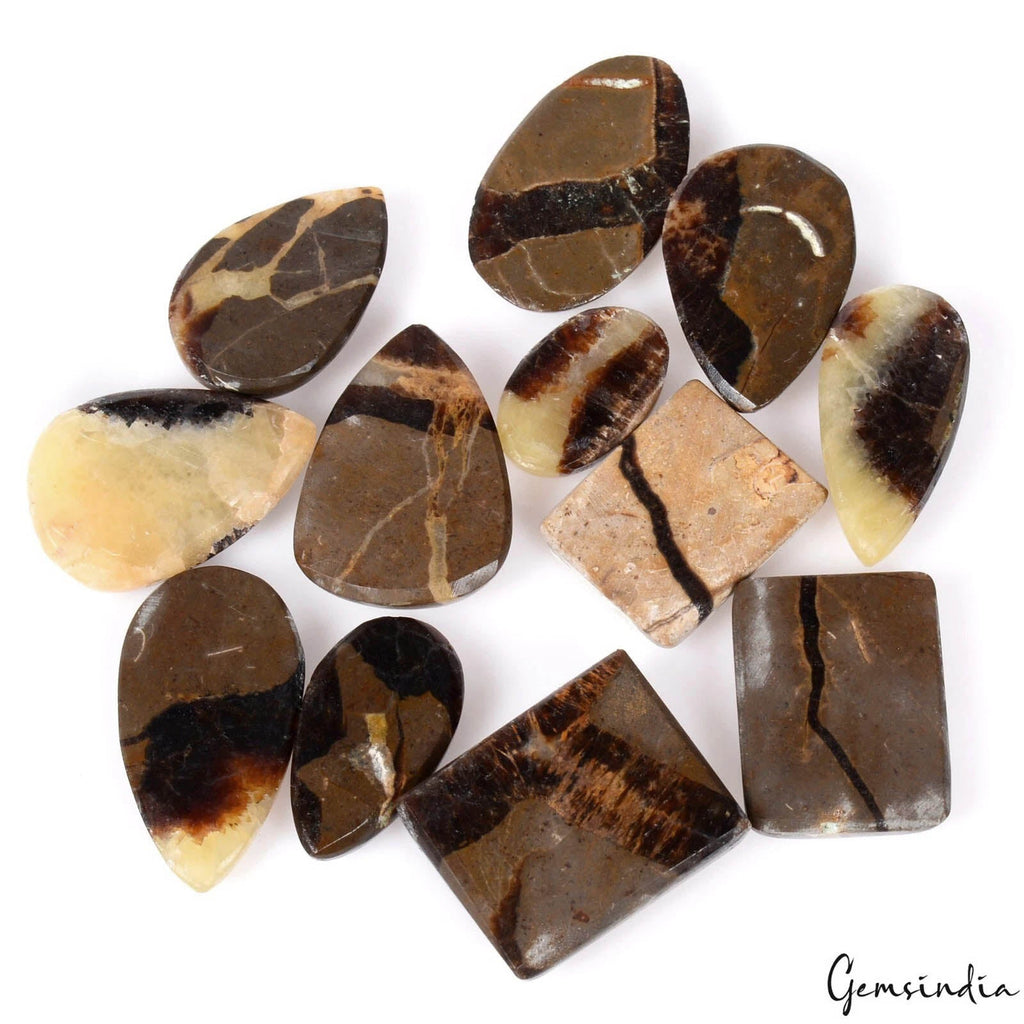 300 Cts/12 Pcs Natural Untreated Bi-color Septarian Mix Cab Loose Wholesale Gems