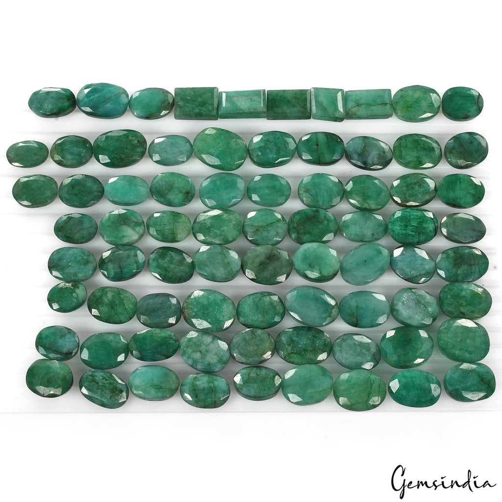 Certified 1000 Cts/75 Pcs Natural Brazilian Green Emerald Mix Cut Wholesale Gems