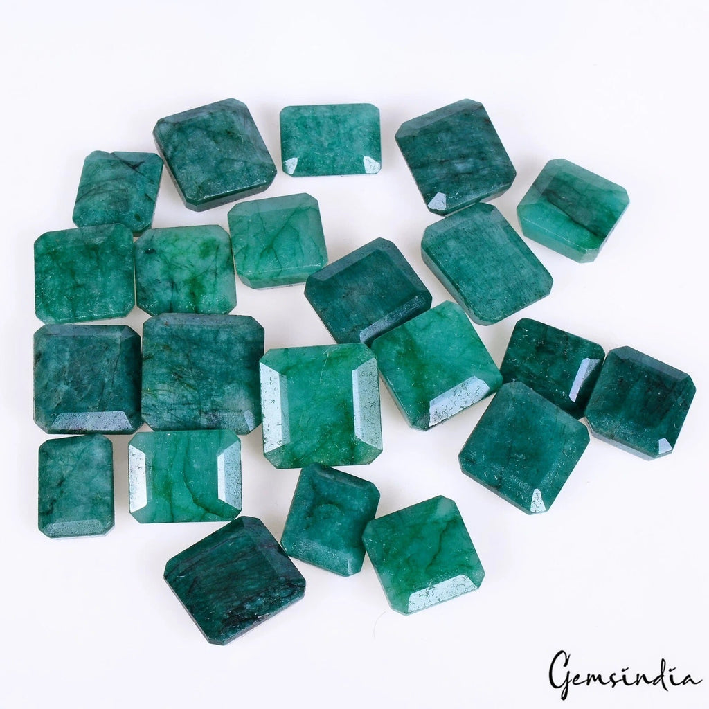 ZAMBIAN Emerald 390 Ct. Natural GREEN Octagon Loose Gemstone Certified 13-18mm