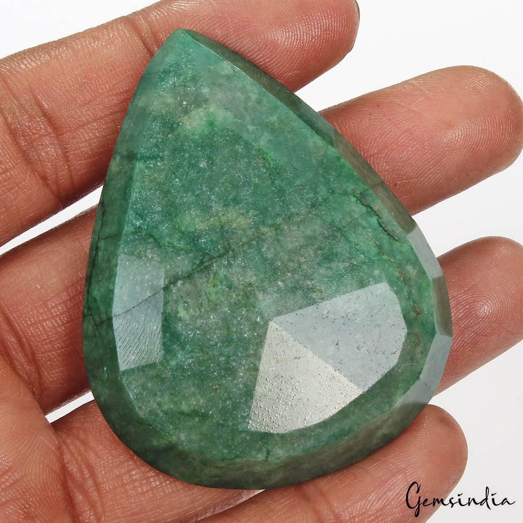 Certified 260 Natural Brazilian Green Emerald Pear Faceted Earth Mined Loose Gem
