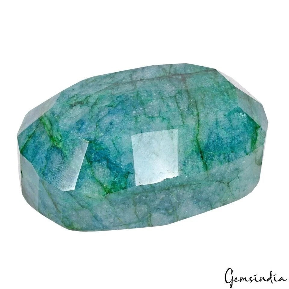 2690 Ct Natural Brazilian Green Blue Emerald Oval Faceted Earth Mined Loose Gems