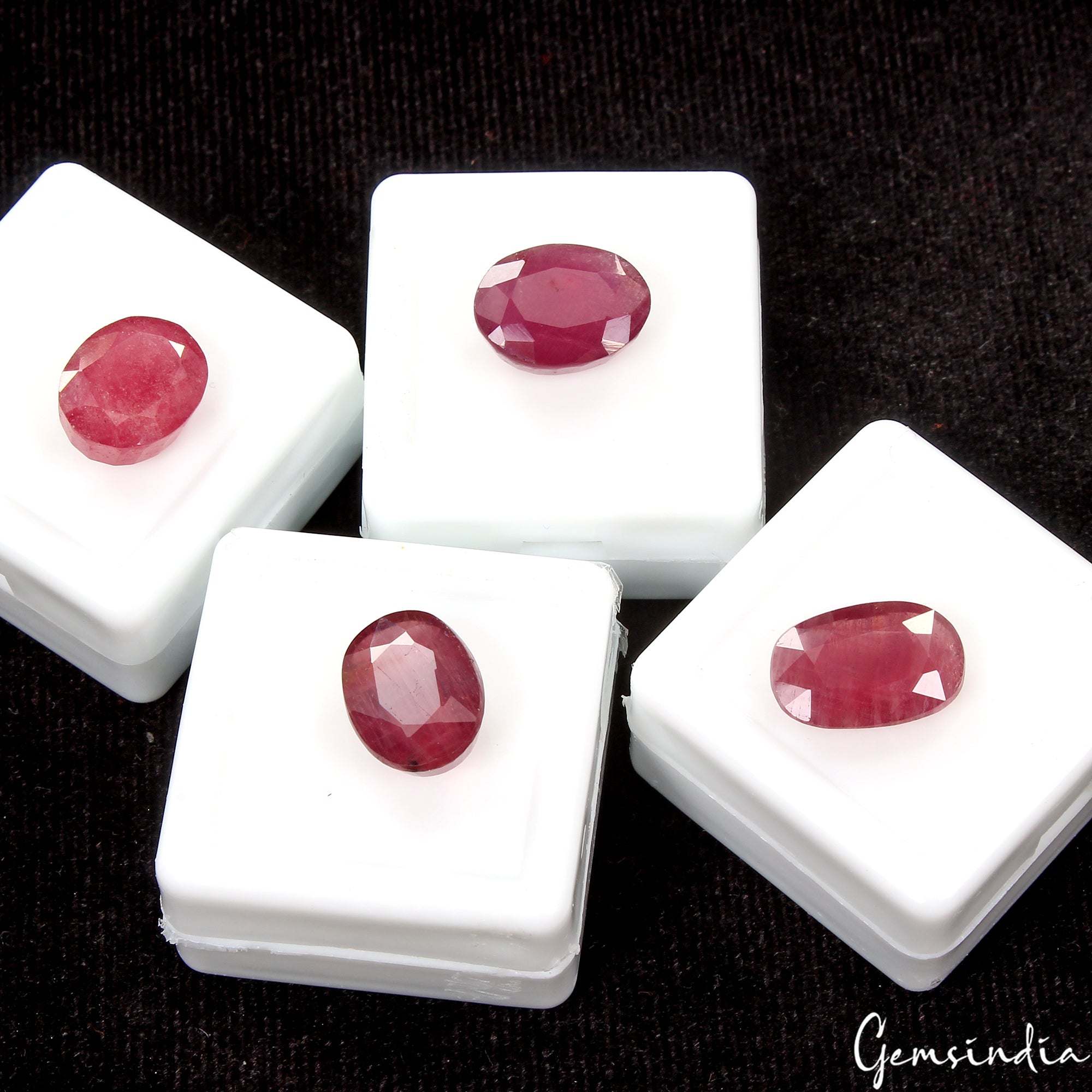 32 Ct/4 Pc Natural Mozambique Red Ruby Oval Cut 12-14mm Loose Ring Size Gemstone