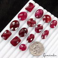 16 Pcs Certified Natural Red Ruby Mix Cut 12-20mm Loose Gemstones For Jewelry