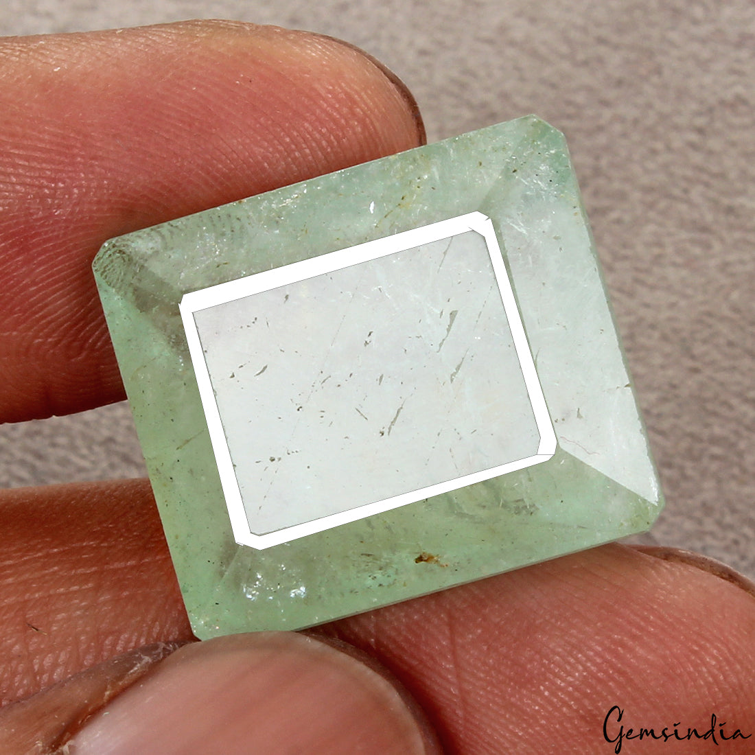 Aquamarine Loose Gemstone, Octagon Cut, Untreated — 22x19x10mm, 37.40 Ct, Brazil