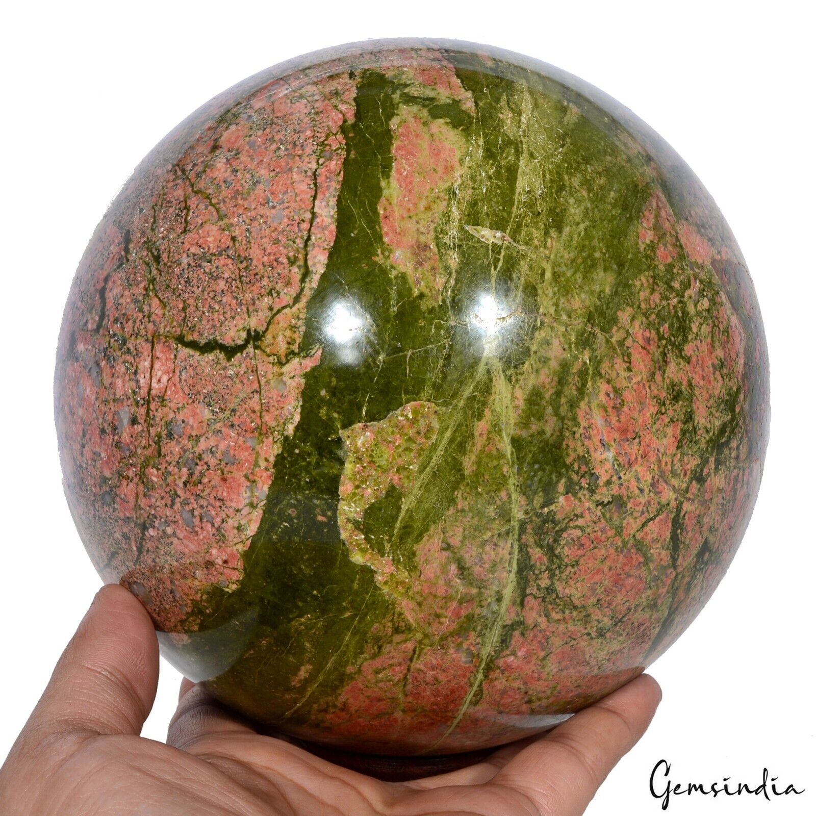 7.9 Kilo Unakite Ball Sphere Healing Crystal Natural Gemstone Mineral Polished
