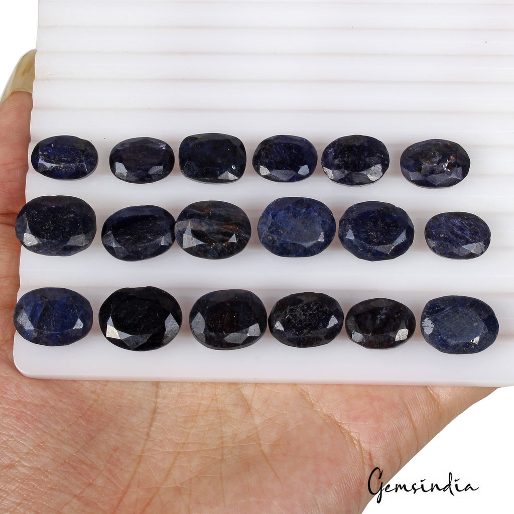 243.00 Ct Natural Blue Sapphire Oval Faceted Loose Wholesale Gemstone Lot 18Pcs