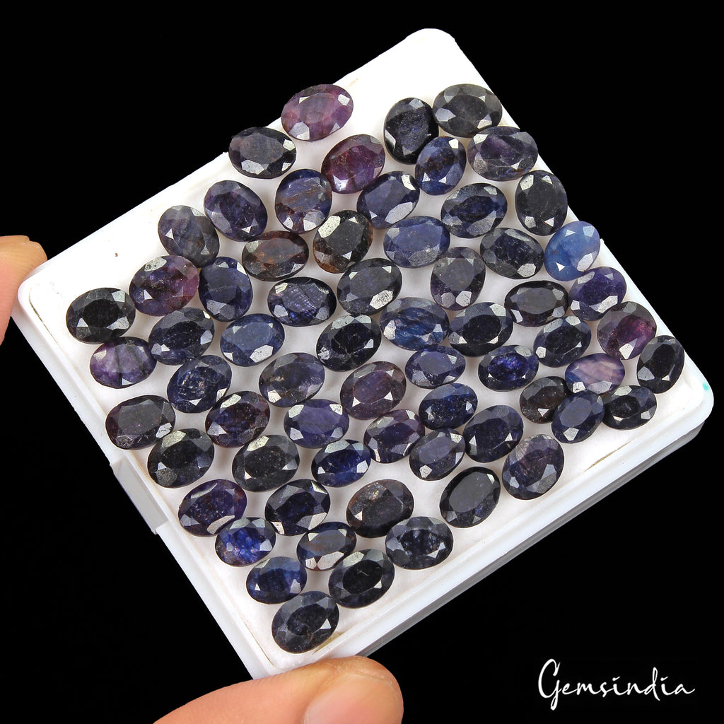 Blue Sapphire Lot, Loose Gemstone, Oval Cut — 38 Pieces, 7mm to 9mm, 116.90 Ct
