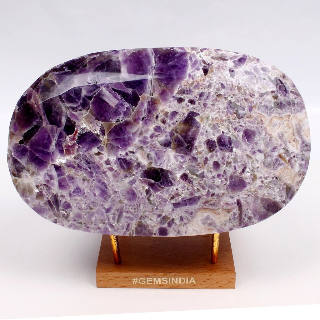 Amethyst Loose Gemstone, Oval Cut — 6.3x3.9x3.5 inch, 11000 Ct (2.2 Kg), Brazil