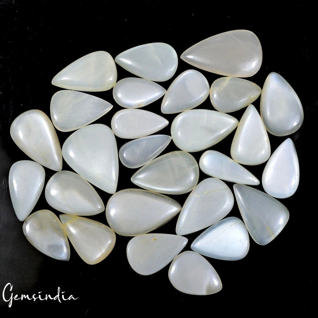 27 Pcs Lot ~ Silky Moonstone Pear Cabochon 100% Natural Loose Gemstones 360 Cts.