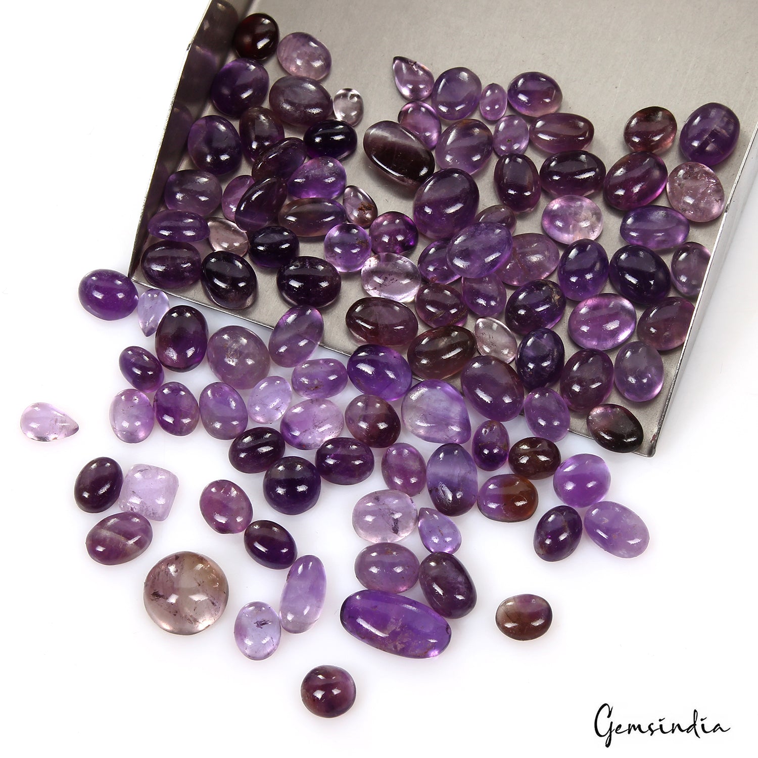 Amethyst Cabochon, Untreated, Purple — 6mm to 17mm, 280.00 Ct, Madagascar