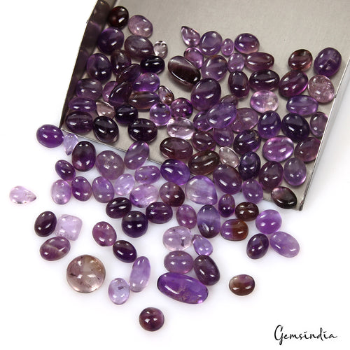 Amethyst Cabochon, Untreated, Purple — 6mm to 17mm, 280.00 Ct, Madagascar