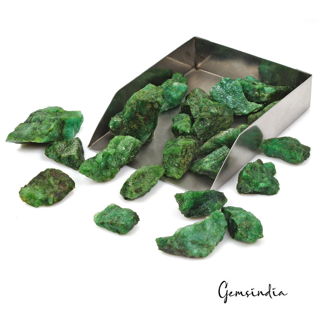 1260 Ct/22 Pcs Natural Brazilian Green Emerald Raw Rough Freeform Loose Gems Lot