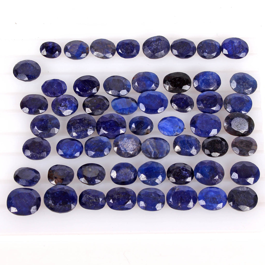 African Blue Sapphire Lot, Loose Gemstone — 55 Pieces, 8mm to 11mm, 222.80 Ct, Africa
