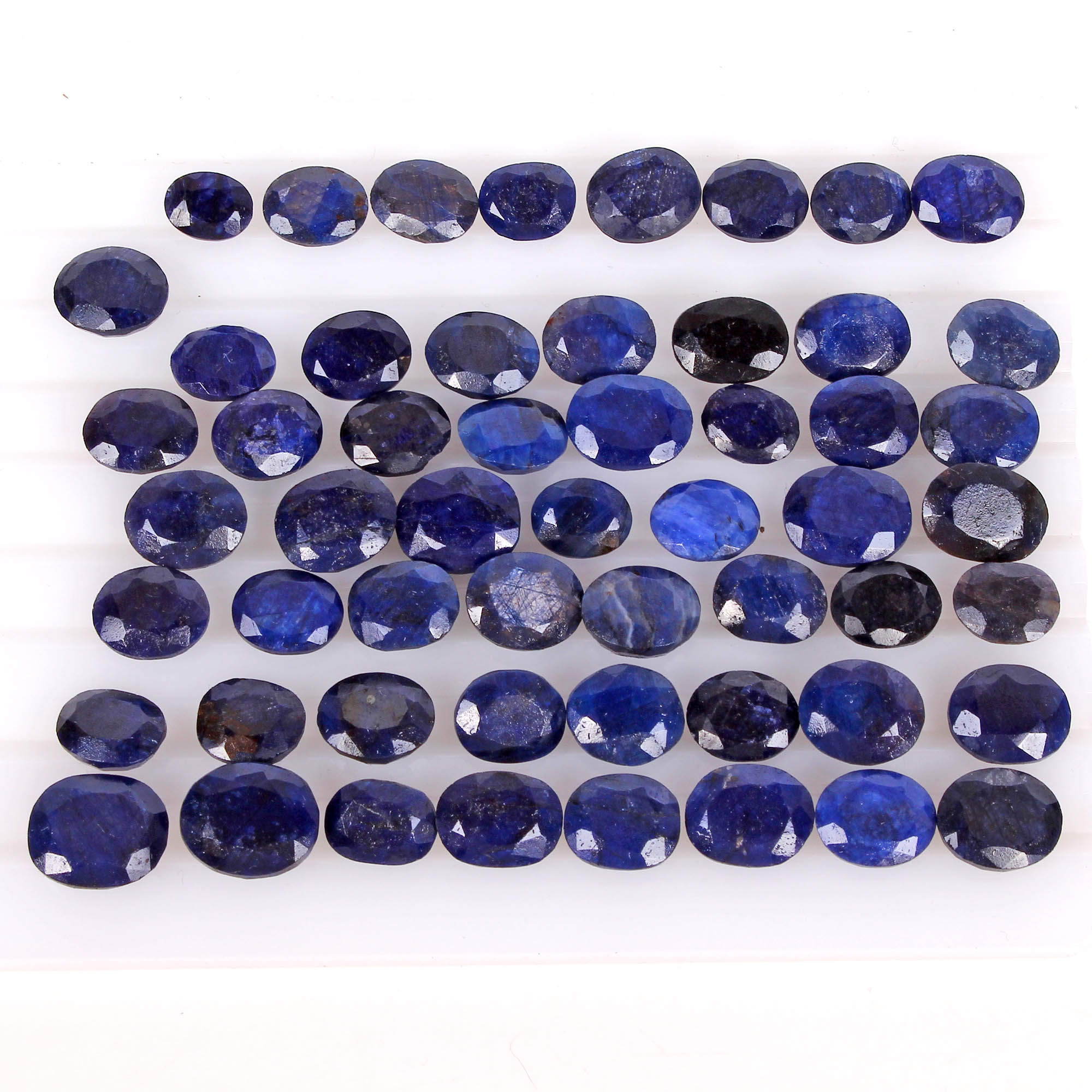 African Blue Sapphire Lot, Loose Gemstone — 55 Pieces, 8mm to 11mm, 222.80 Ct, Africa