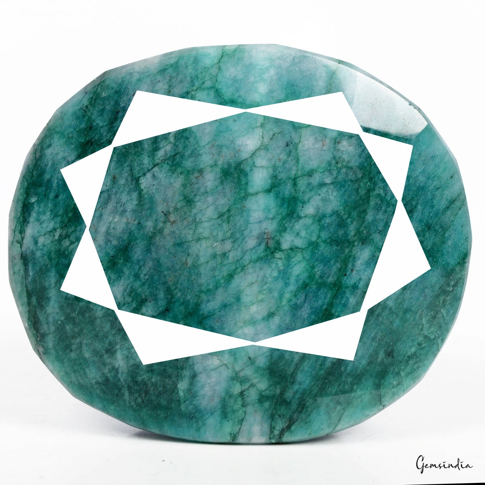 2200 Cts Natural Green Brazilian Emerald Oval Faceted Earth Mined Huge Gemstone