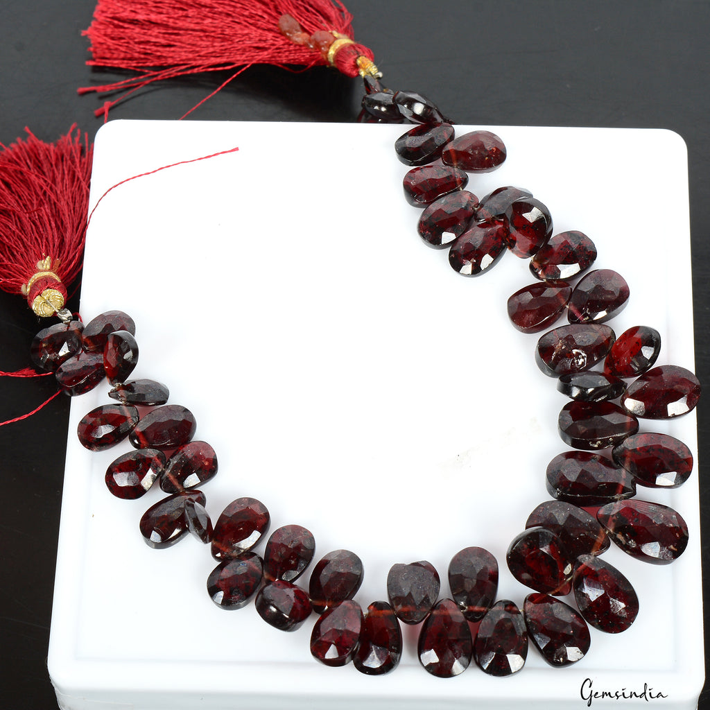 Garnet Beaded Strand, Untreated — 9mm to 13mm, 160.20 Ct, Mozambique