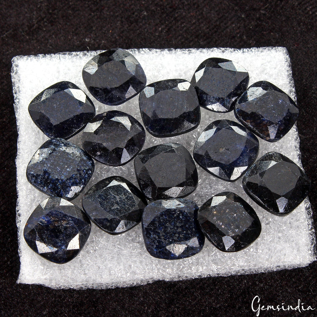 Certified 113.80 Cts/14 Pcs Natural Blue Sapphire 11mm Cushion Cut Loose Gems