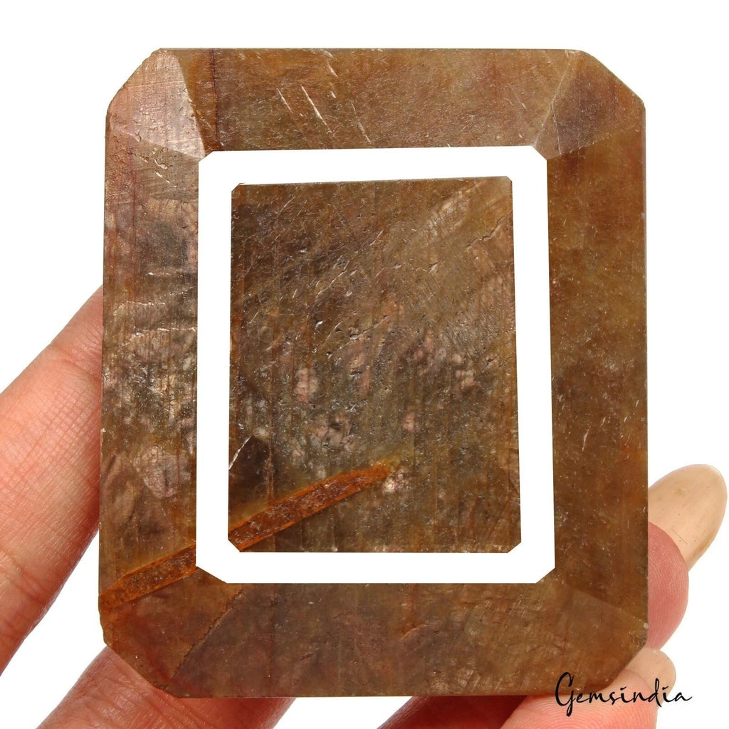 600 Ct Natural Brown Sapphire Octagon Faceted Earth Mined Huge Loose Gemstone