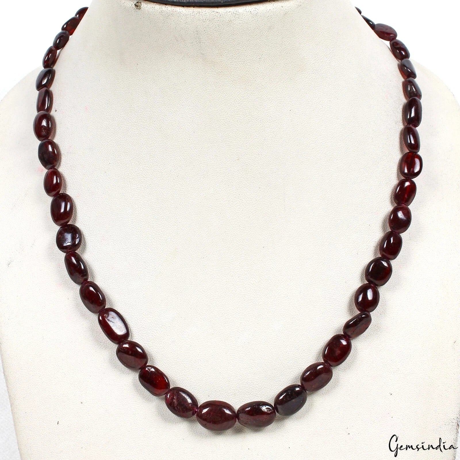 Hessonite Garnet Necklace, Untreated, Brown — 5mm to 10mm, 182.60 Ct, Sri Lanka