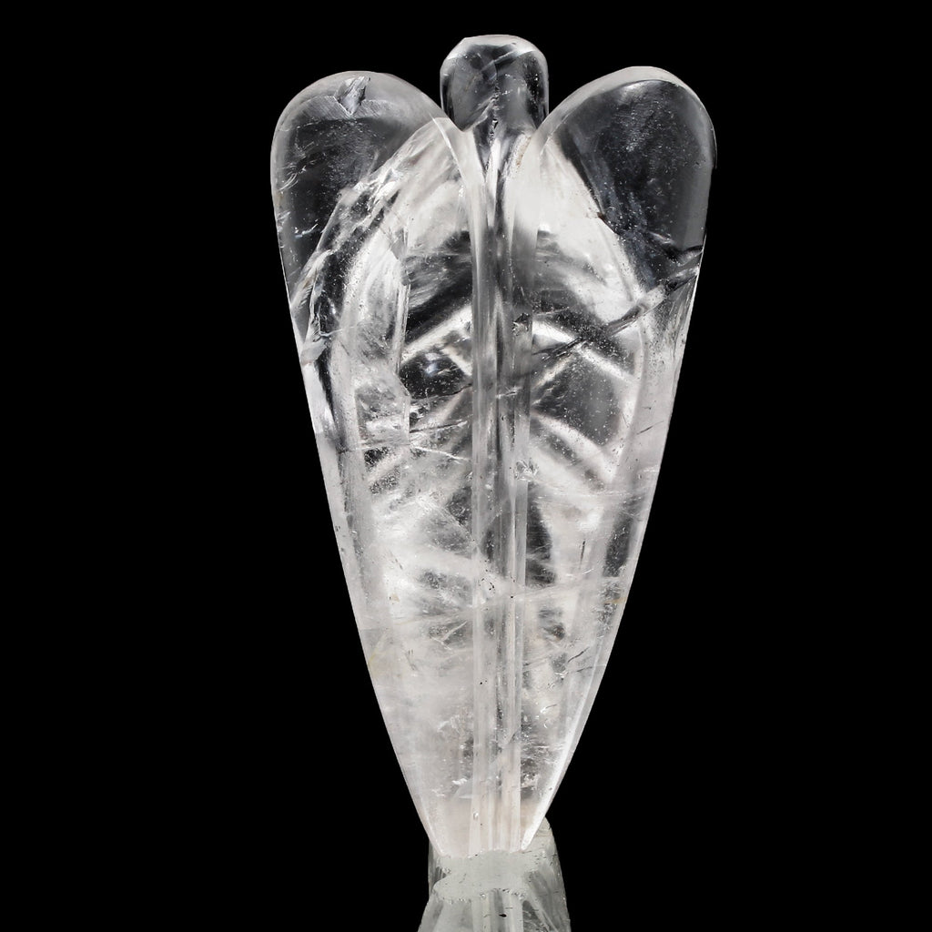 286 Cts Natural White Quartz Crystal Pocket Good Luck Angel Statue~2.75 In
