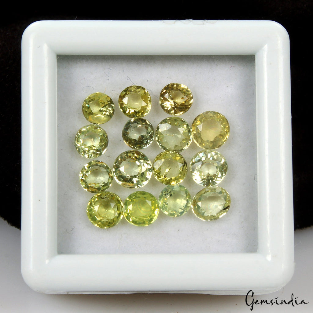4.15 Cts Best Grade Nice Lime Yellow Natural Chrysoberyl Mix Cut Gemstones 3-4mm