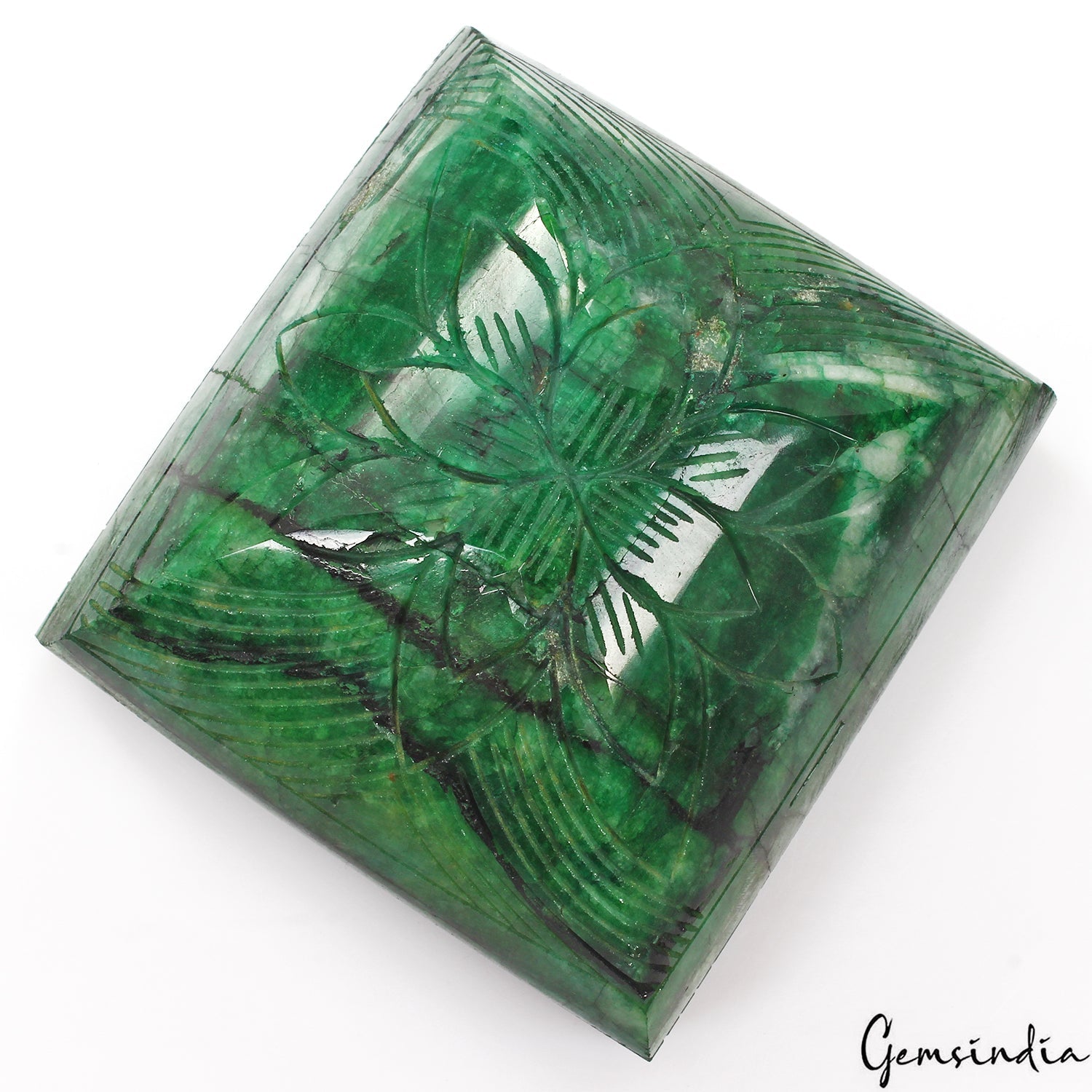 Certified 3680 Cts Natural Brazilian Green Emerald Octagon Cut Carved Huge Gem