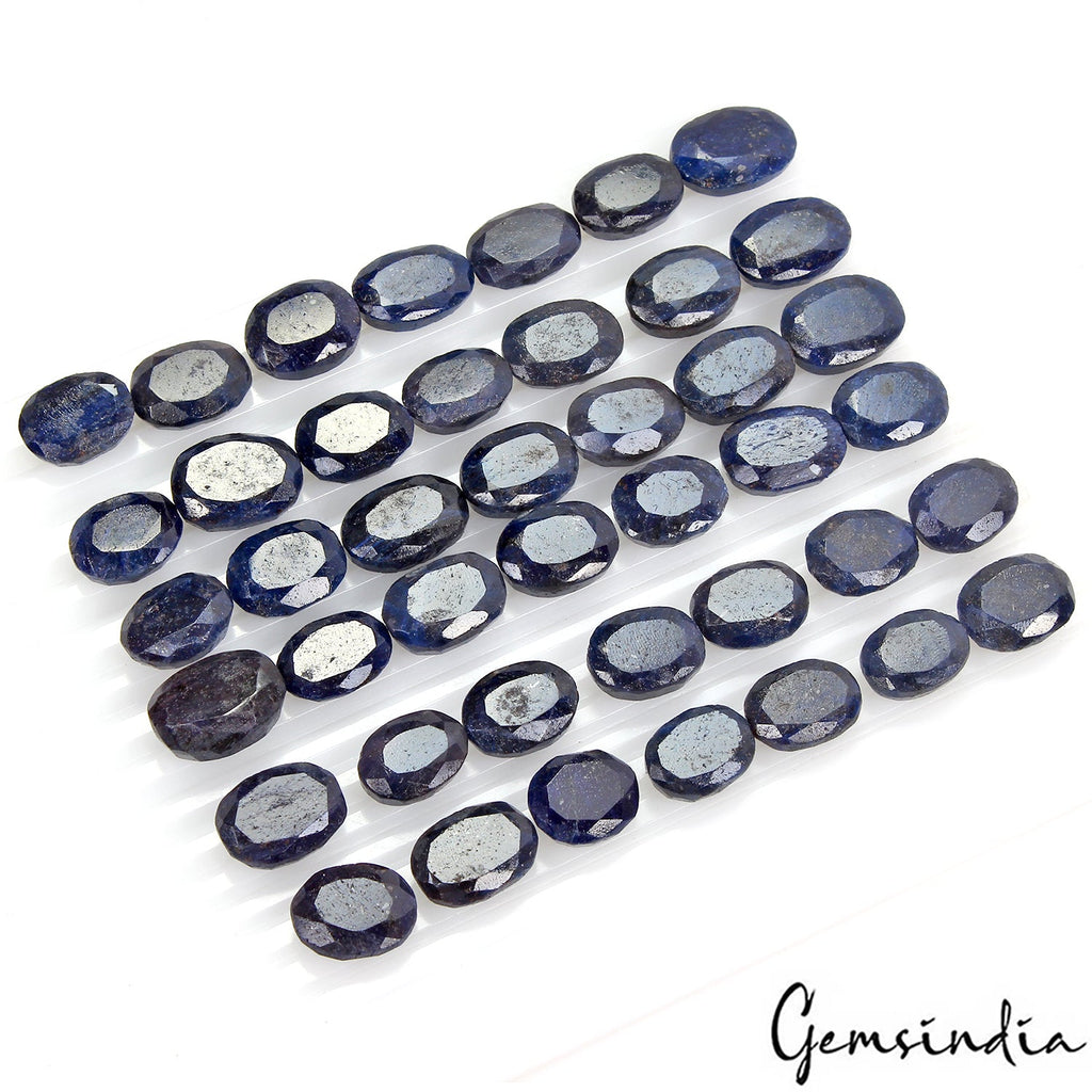830 Ct/42 Pcs Natural Blue Sapphire Oval Cut Loose Ring Size Wholesale Gems Lot