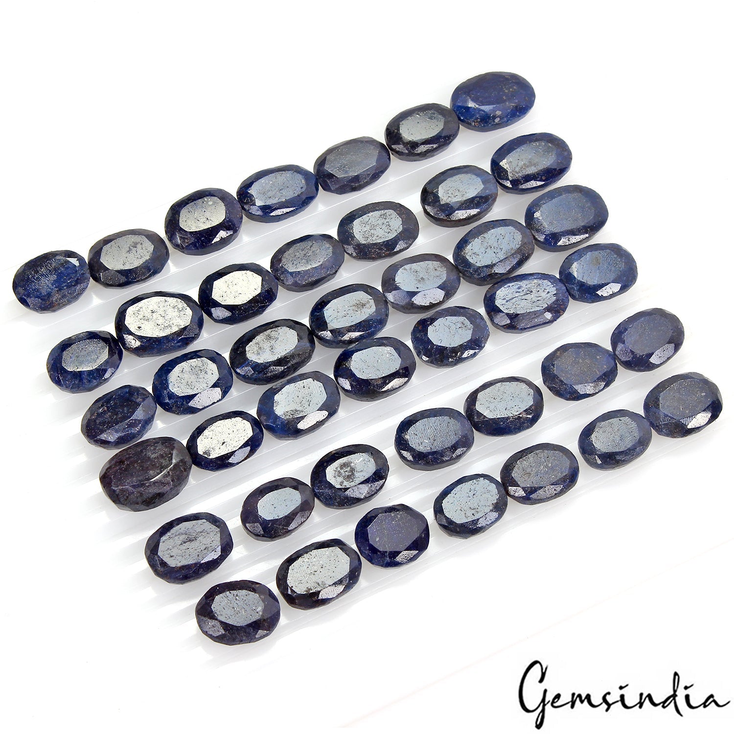 830 Ct/42 Pcs Natural Blue Sapphire Oval Cut Loose Ring Size Wholesale Gems Lot