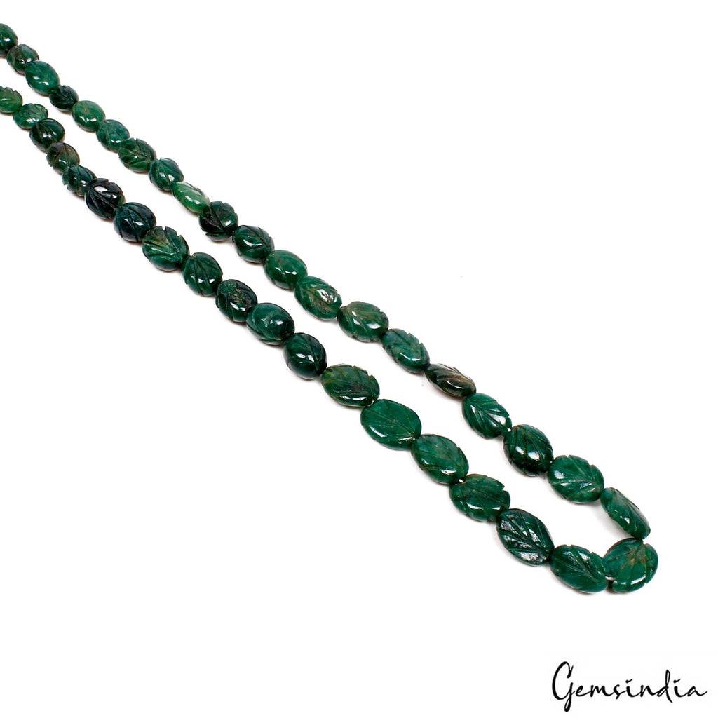Emerald Beaded Strand, Color Enhanced, Green — 9mm to 13mm, 210 Ct, Brazil