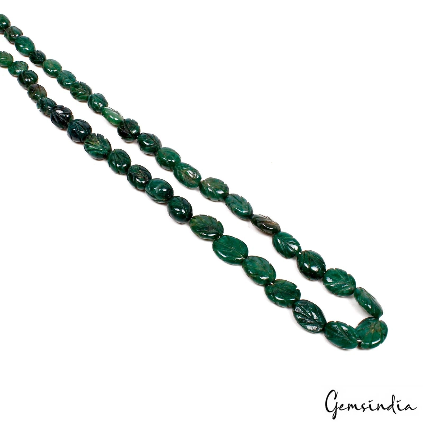 Emerald Beaded Strand, Color Enhanced, Green — 9mm to 13mm, 210 Ct, Brazil