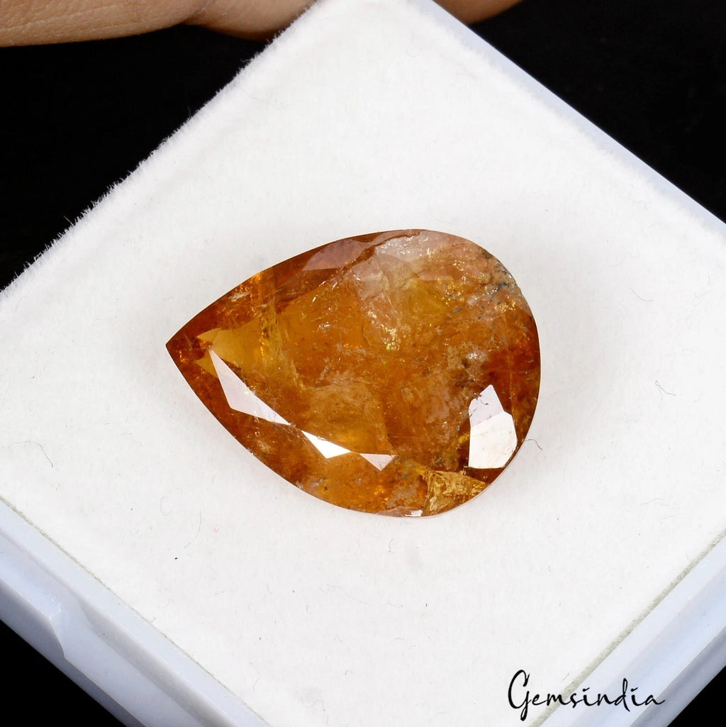 17.10 Cts Natural Untreated Honey Brown Sphalerite Pear Cut Loose Precious Gem