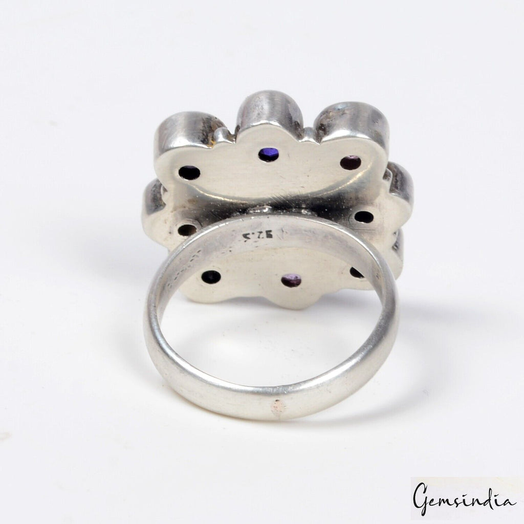 Cubic Zirconia Sterling Silver Ring, Silver — Size 8.5 US, 52.40 Ct (10.48 g)