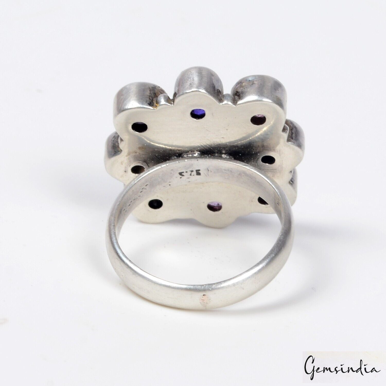 Cubic Zirconia Sterling Silver Ring, Silver — Size 8.5 US, 52.40 Ct (10.48 g)