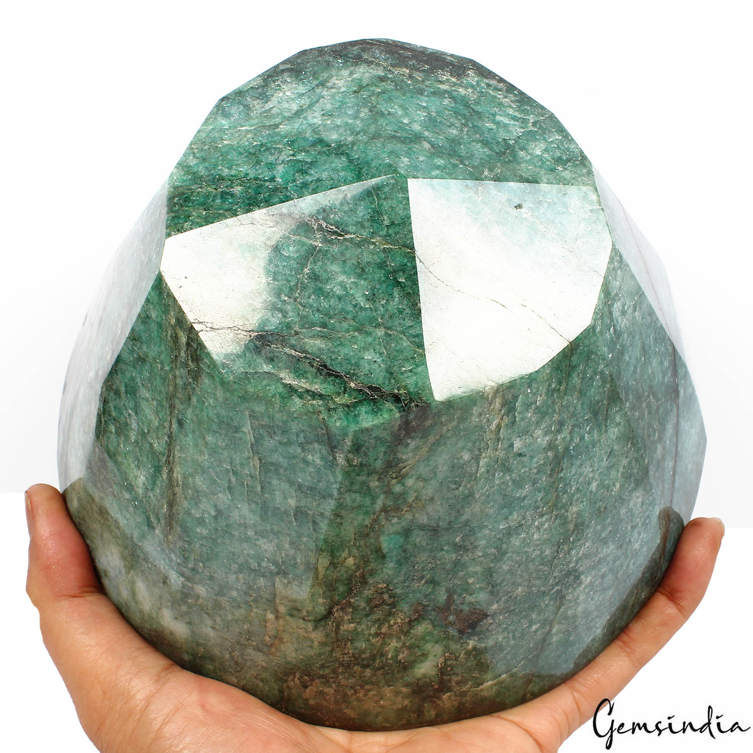 Emerald Loose Gemstone, Color Enhanced, Green — 7.1 x 4.6 Inch, 24400 Ct (4.88 Kg), Brazil