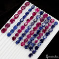 370 Ct/70 Pcs Natural Red Blue Beryl Oval Cut Loose Jewelry Making Gemstones Lot
