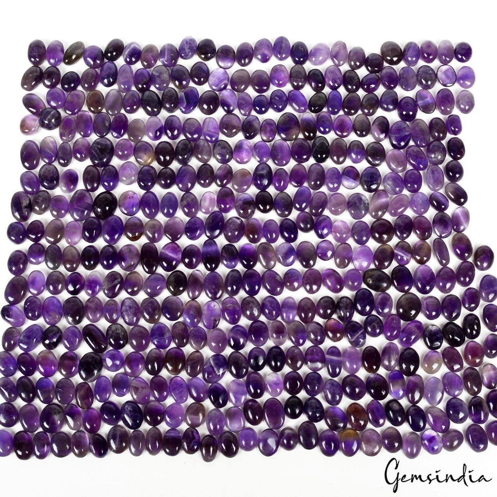 2400 Ct 390 Pcs Lot Oval Natural Purple Amethyst - Unheated Africa Gemstones