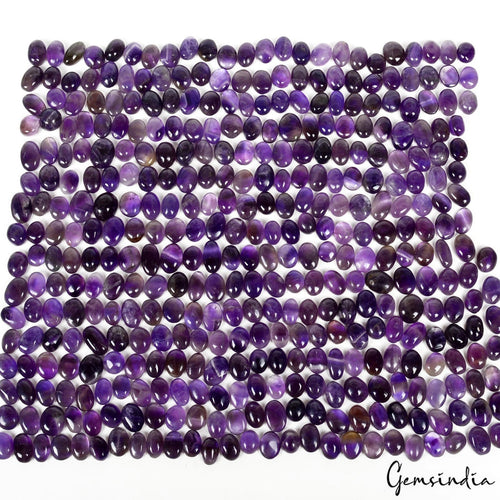 Amethyst Lot, Loose Gemstone, Oval Cabochon, Untreated — 390 Pieces, 11mm to 17mm, 2400 Ct, Africa