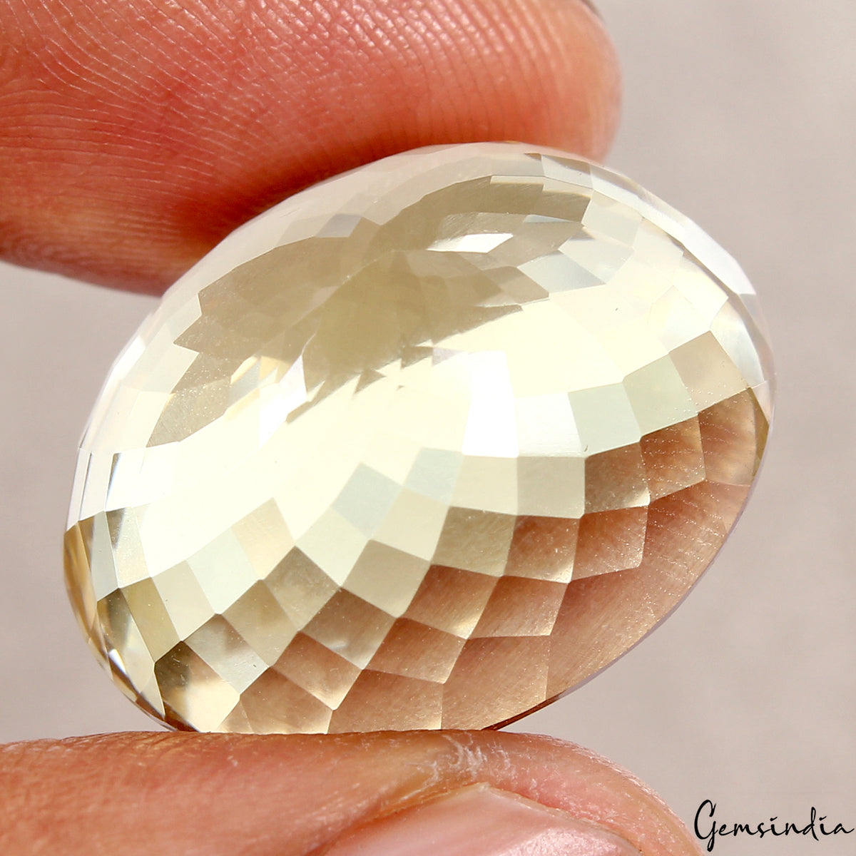 56.80 Cts Natural Untreated Brazilian Yellow Citrine Oval Faceted Huge Loose Gem