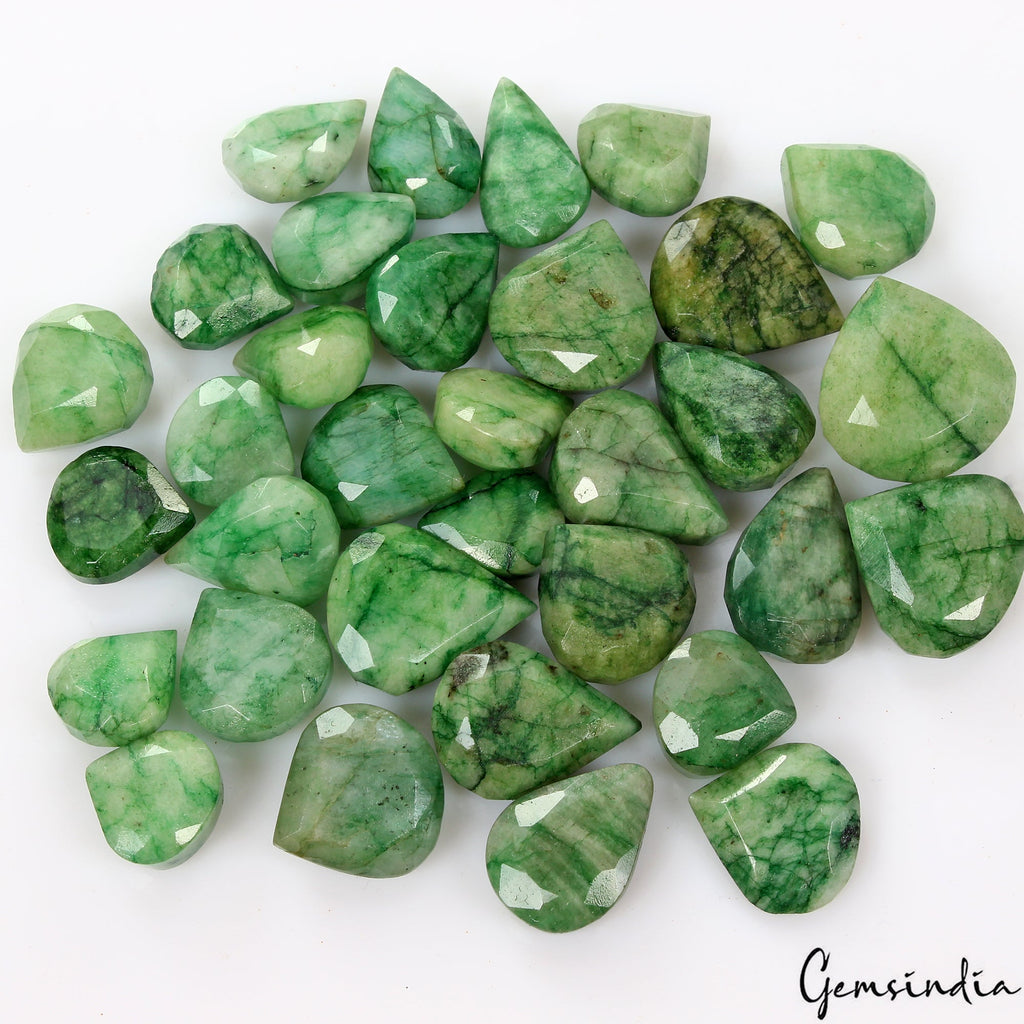520 Cts Natural Green Emerald Pear Cut Loose Faceted 14-22mm Gemstones Lot~33 Pc