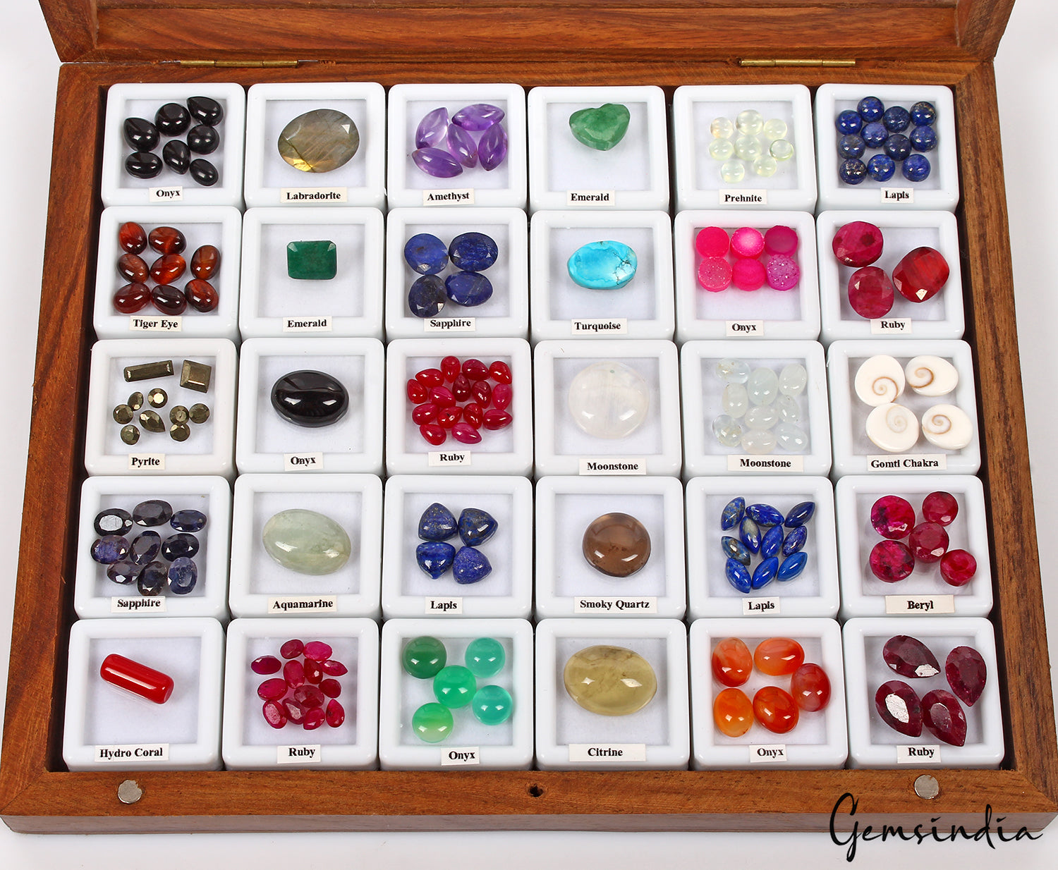 156Pcs~ Estate Genuine Loose Multi Gemstones Collection Lot in Handmade Wood Box