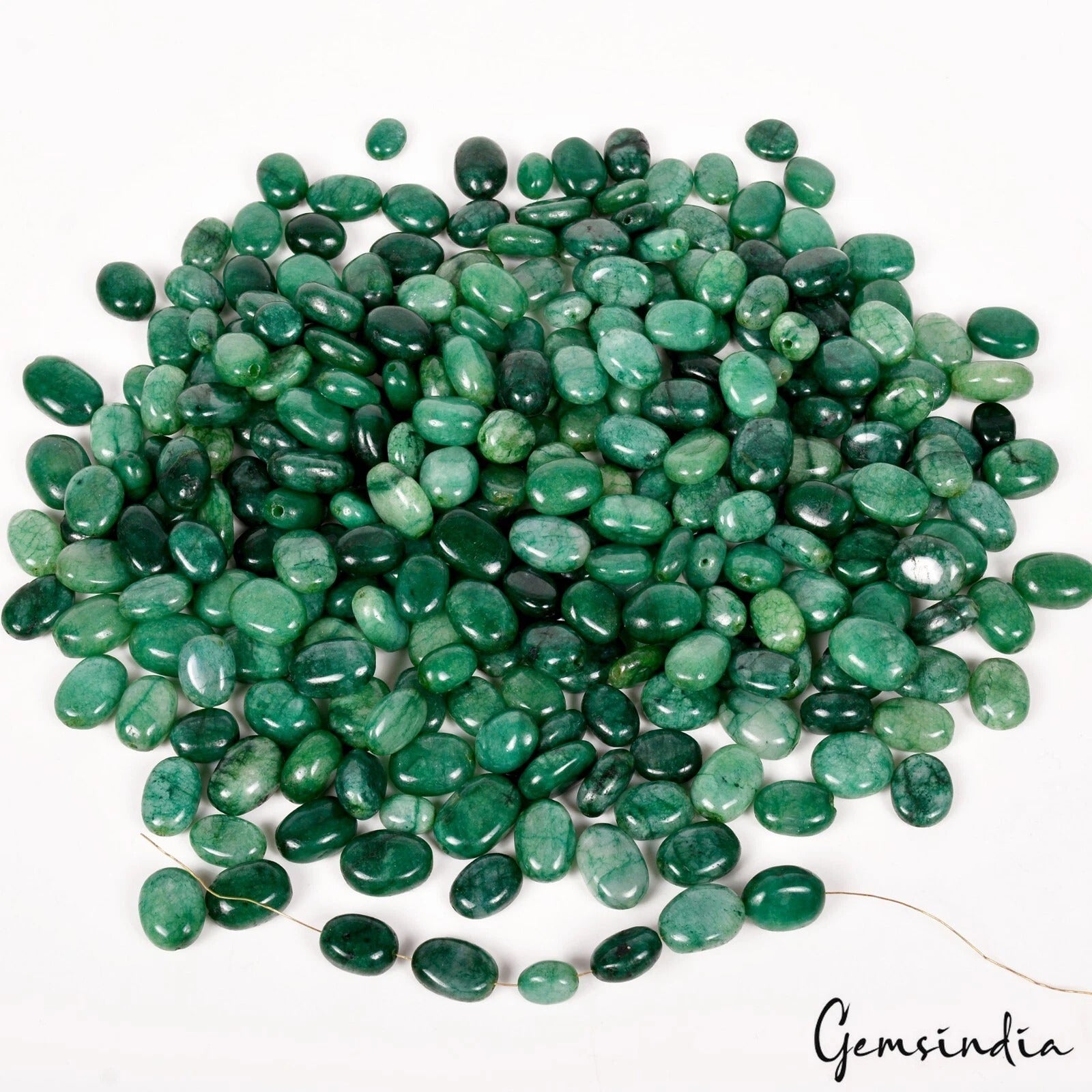 Certified 2300 Cts/275 Pcs Natural Green Emerald Oval Cab Drill Loose Beads Gems