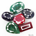 1020 Ct/6 Pcs Natural Multi Color Emerald Ruby Sapphire Mixed Cut Loose Gems Lot