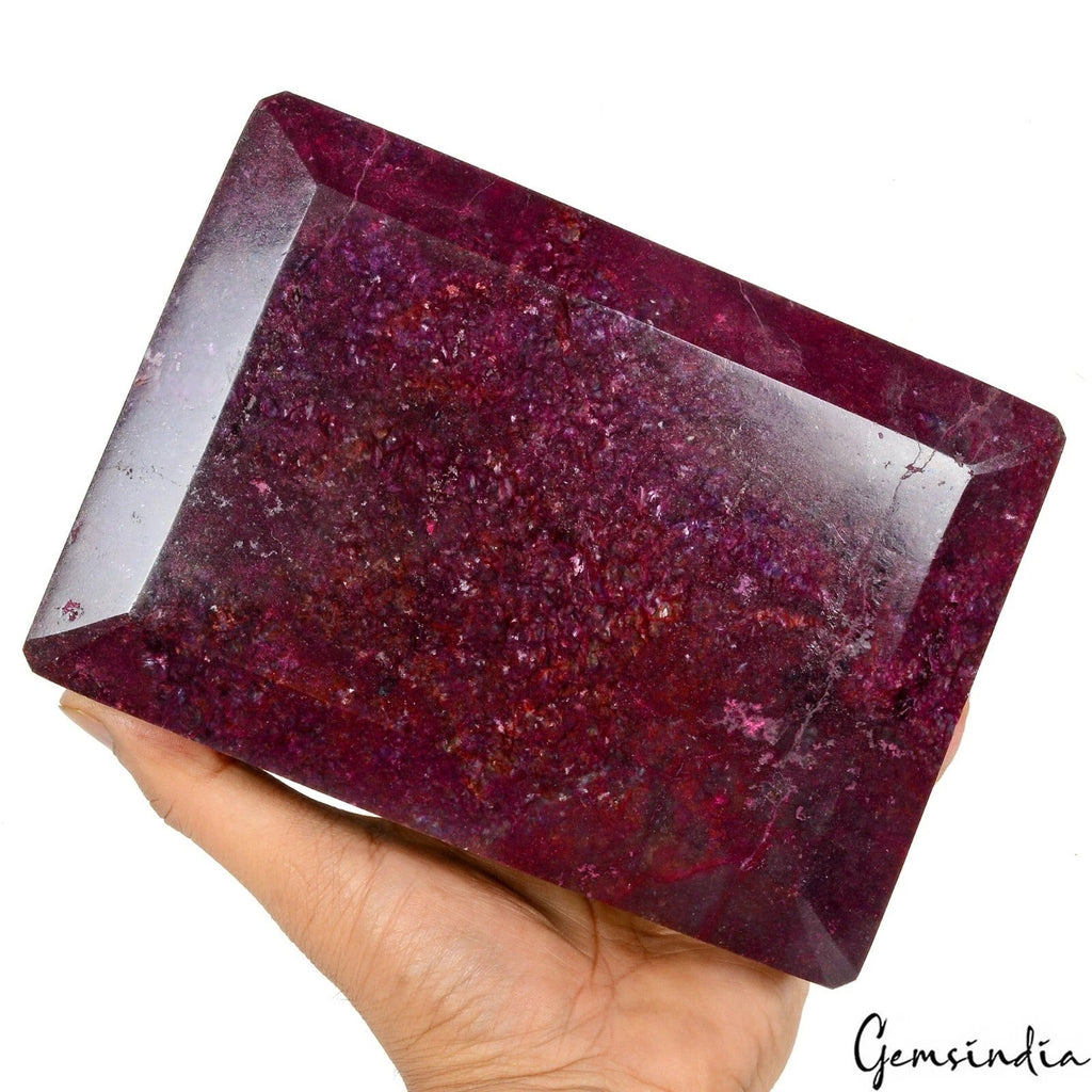4 Kilo Natural Dark Red Ruby Octagon Cut Huge Earth Mined Museum Grade Gemstone