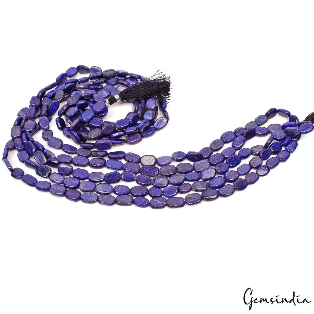 1070 Cts/5 Strands Natural Blue Lapis Lazuli Oval Cab Drill Bead Strand 22"Each