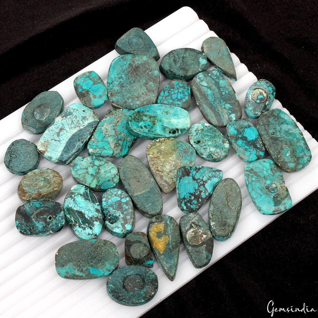 840 Ct/31 Pcs Natural Blue USA Spiderweb Turquoise Mix Cab Loose Wholesale Gems