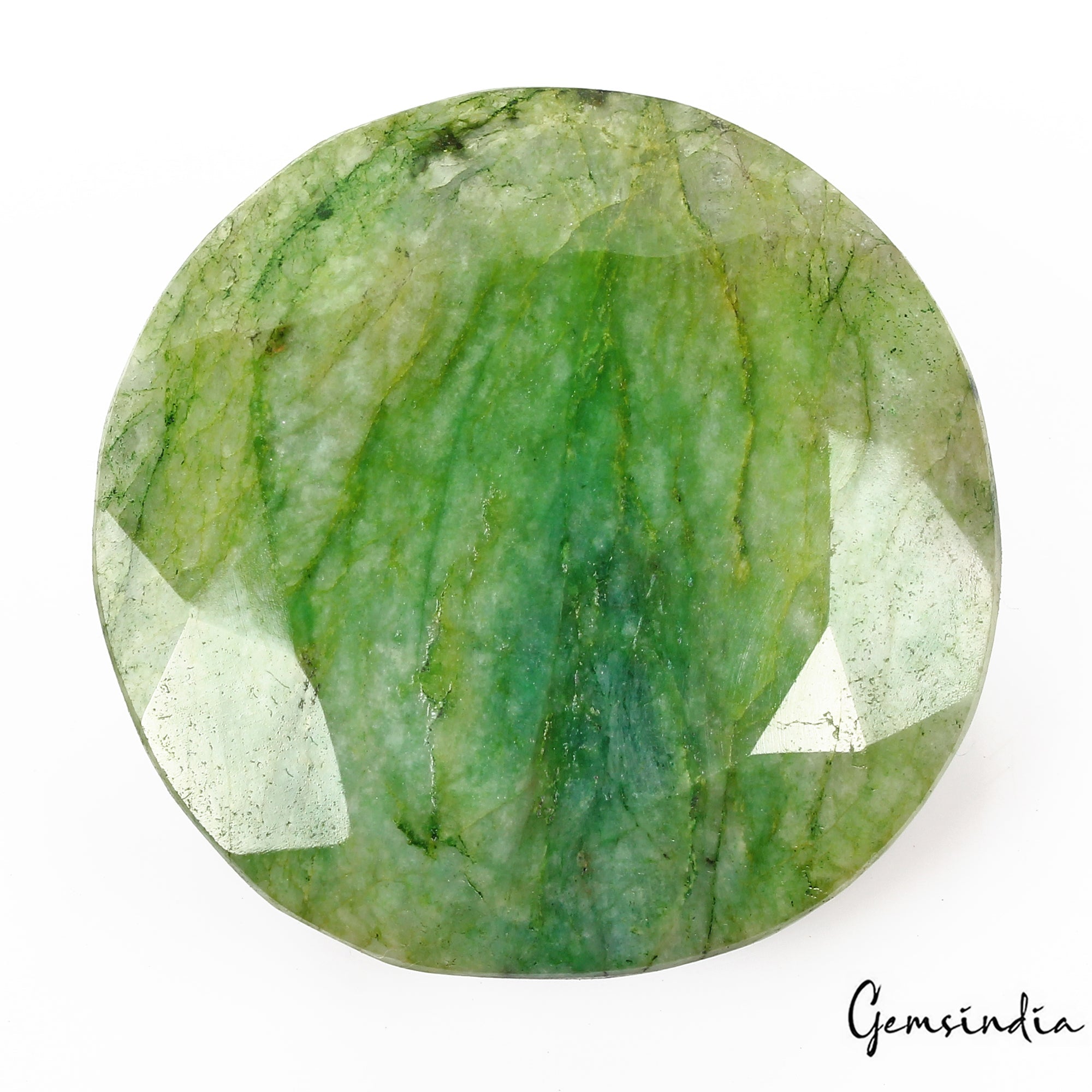 Certified 550 Cts Natural Brazilian Green Emerald Uneven Round Faceted Cut Gem