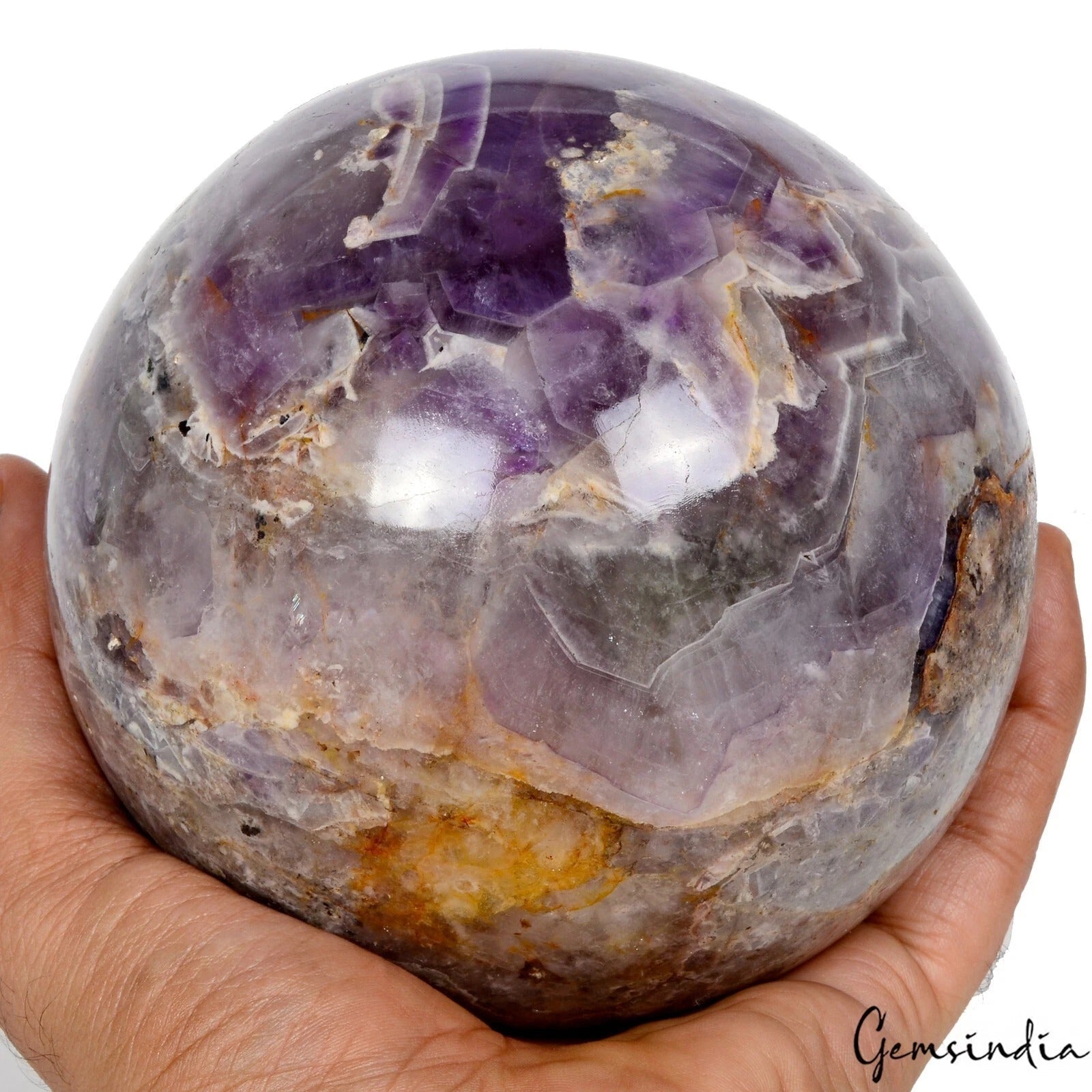 2.3 Kg Natural Untreated Purple Amethyst Crystal Healing Mineral Huge Gem Sphere